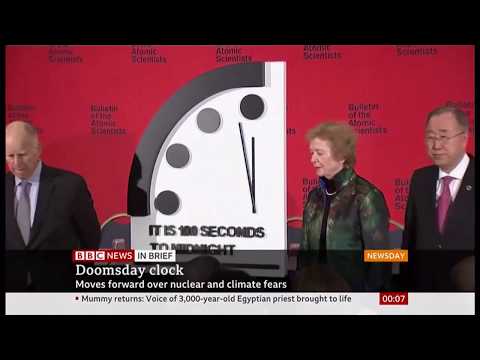 ドゥームズデイ・クロックが大惨事に近づく（グローバル） - BBCニュース - 2020年1月24日 (Doomsday Clock moves closer to catastrophe (Global) - BBC News - 24th January 2020)
