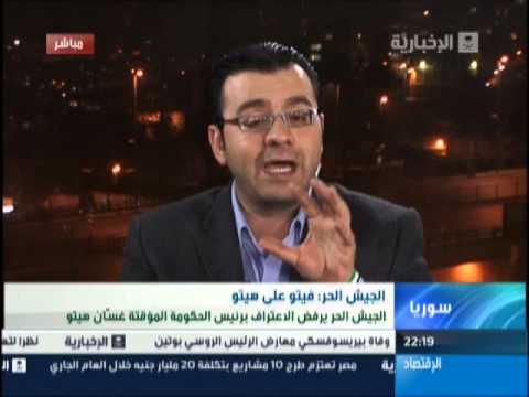 مقابلة تلفزيونية مع لؤي المقداد للحديث عن تداعيات استقال معاذ الخطيب من الإئتلاف الوطني