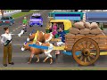Lalchi Traffic Police Challan Bullock Cart Ride On Road Hindi Kahani Hindi Moral Stories Funny Video
