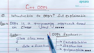 C++ Object Oriented Programming | OOPs Introduction