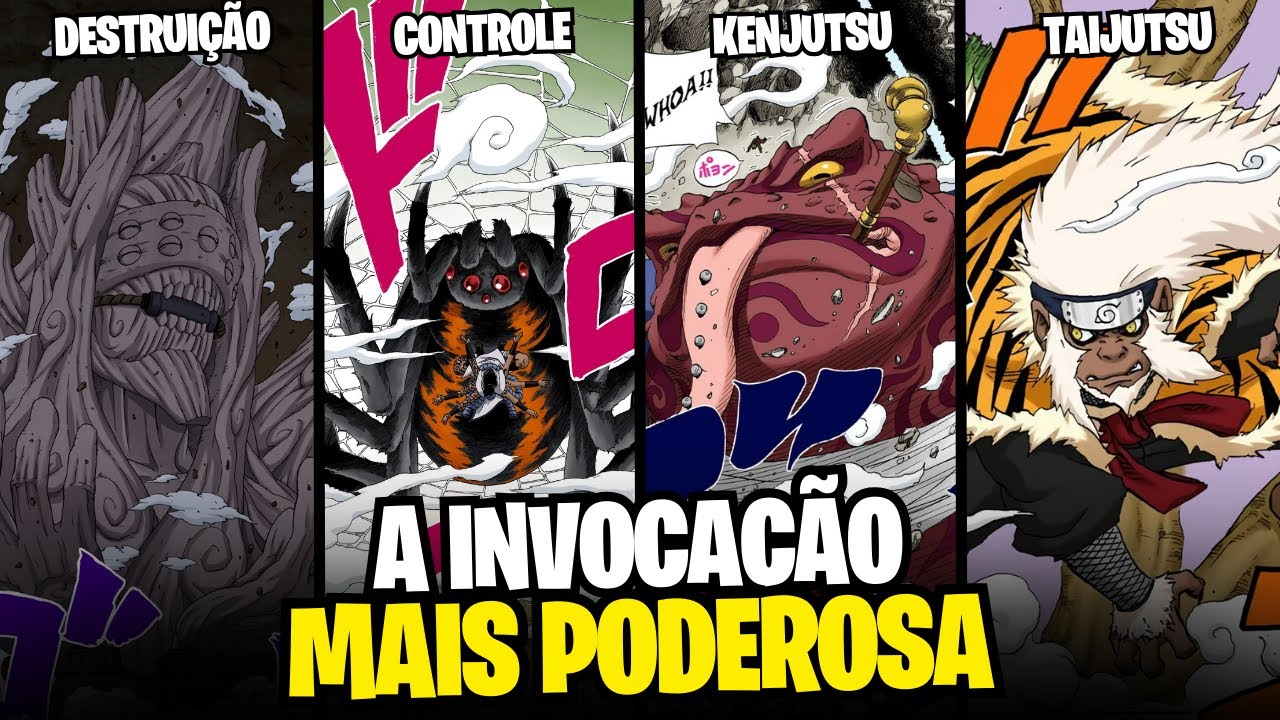 AS INVOCAÇÕES MAIS PODEROSAS EM NARUTO (da mais fraca a mais forte)