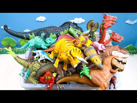 Best Dinosaur Box- T-Rex Stegosaurus Triceratops, Brachiosaurus Color Pack vs Indominus Rex Fighting