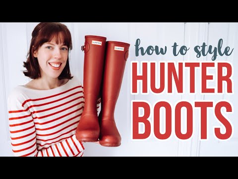 HUNTER BOOTS how to style & review | Autumn Stone Red...