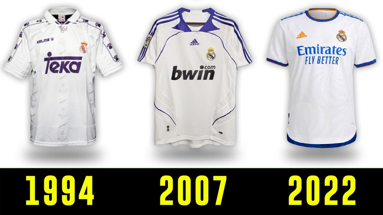 The Evolution of Real Madrid Jersey 1960 - 2022 | Real Madrid Kits History