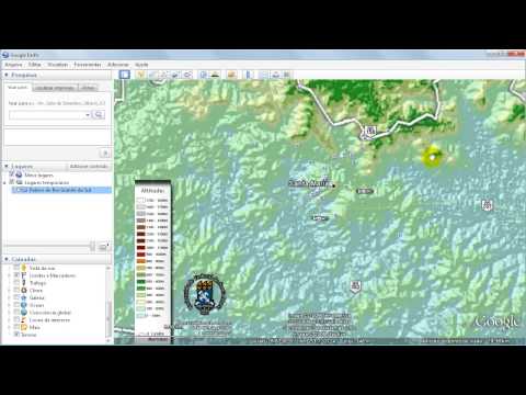 Mapa do Relevo do Rio Grande do Sul, com os limites dos municípios