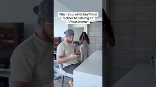 Can he handle that? 💁🏾‍♀️ #couple #coupleshorts #reaction #interracial #relationship #africa #bwwm