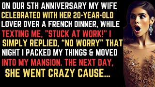 ON OUR FIFTH ANNIVERSARY, MY WIFE CELEBRATED WITH HER 20-YEAR-OLD LOVER OVER A FRENCH DINNER. SO..