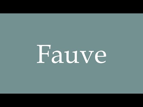 How to Pronounce ''Fauve'' Correctly in French