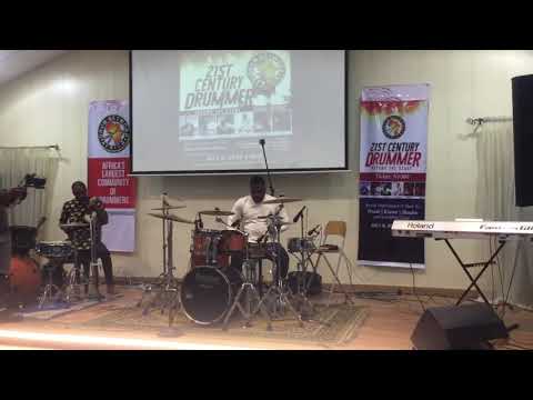 African drum solo with African talking drum at 21st century drum concert /Shaba Segun