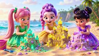 Download lagu Sandcastle Building Challenge: RUMI GOLDEN, ZOEY VIOLET vs MIRA EMERALD 🏰 | KPOP Demon Hunters mp3