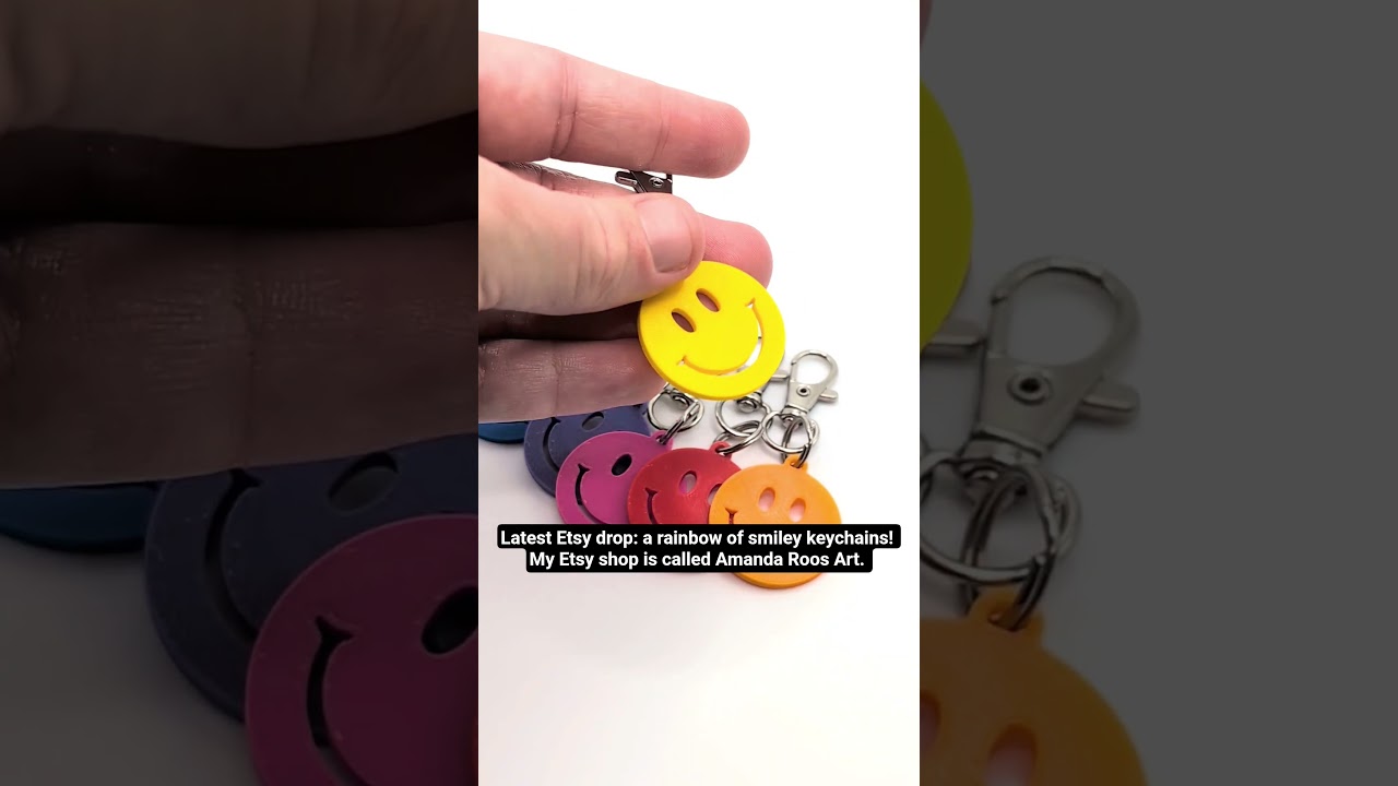 3D printed smiley keychains