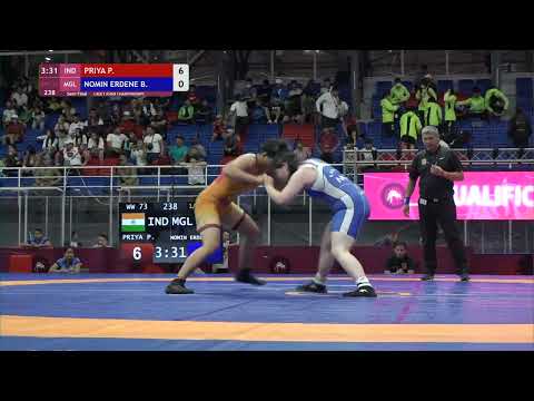 1/2 WW - 73 kg: P. PRIYA (IND) v. B. NOMIN ERDENE (MGL)