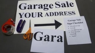 Garage Sale Sign - How to Make a Homemade Garage Sale Sign - Guide to Couponing - GuidetoCouponing
