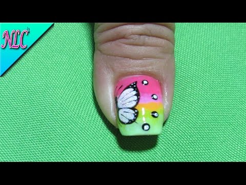 Decoracion de uñas  Mariposa – Butterfly Nail Art – Mariposa sobre degradado – NLC