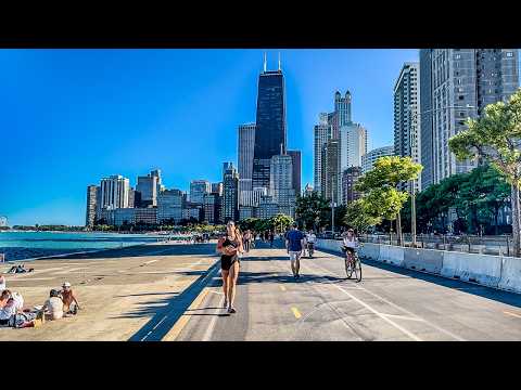 A Relaxing Walk Along Chicago's Concrete Beach | 4K HDR