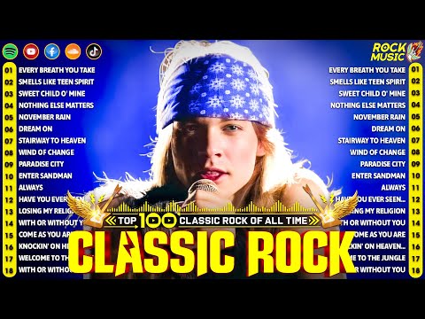 Guns N' Roses, ACDC, Bon Jovi, Metallica, Nirvana, Queen 🎶 Classic Rock Songs 70s 80s 90s Full Album