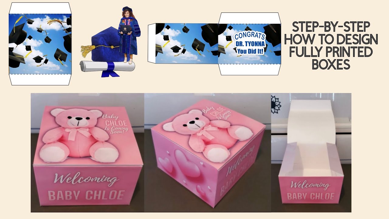 How To Design A PRINTABLE FAVOR BOX TEMPLATE