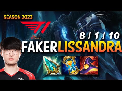 T1 Faker LISSANDRA vs AHRI Mid - KR Ranked