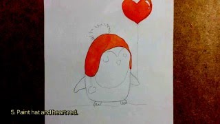 How To Draw Lovely Valentine's Day Penguin - DIY  Tutorial - Guidecentral