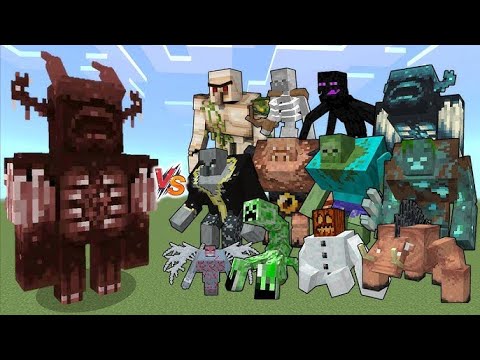 Bulky Warden vs All mutant creatures in Minecraft - Bulky Warden vs Mutant mobs