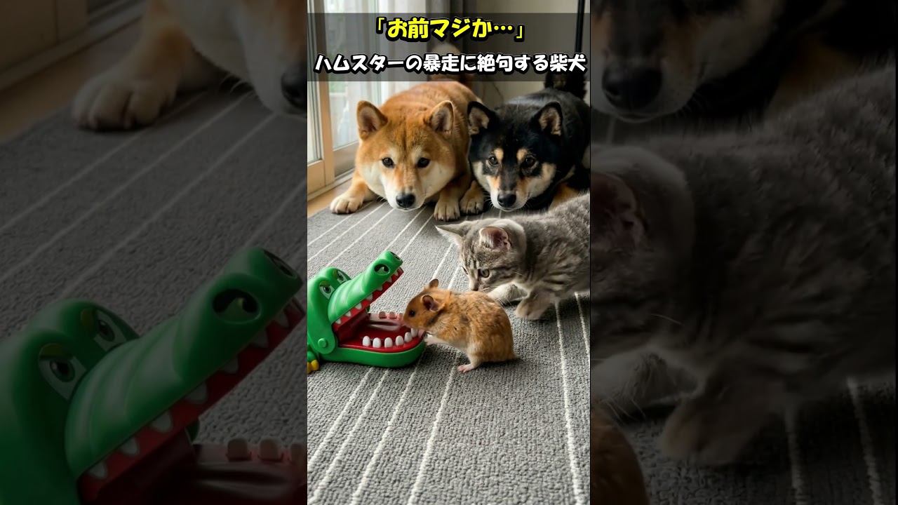 『お前マジか…』ハムスターの暴走に絶句する柴犬#shorts #柴犬 #しばいぬ #黒柴 #ハムスター
