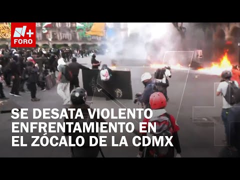 Violento enfrentamiento en el Zócalo en Marcha 2 de Octubre 2025 - Las Noticias