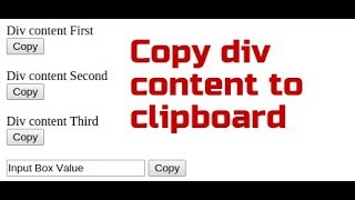 How to copy div content to clipboard using jQuery
