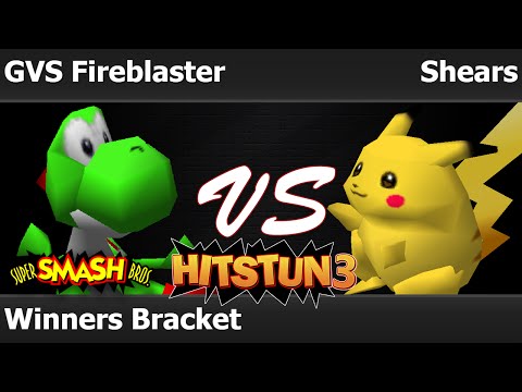 Hitstun 3 Smash 64 - GVS Fireblaster (Yoshi) vs Shears (Pikachu) - Winners Bracket