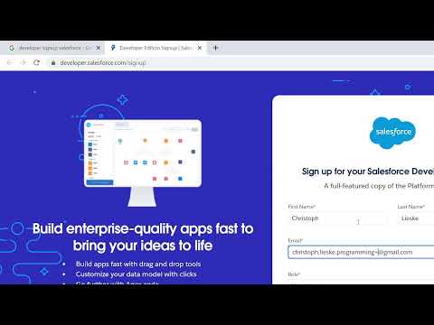 Salesforce Kurs(deutsch,de) - Salesforce Tutorial - Entwickler Umgebung zum Ausprobieren erstellen