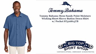 Tommy Bahama Mens Sandy Point Moisture Wicking Short Sleeve Button Down Shirt w/ Pocket ST326815TB