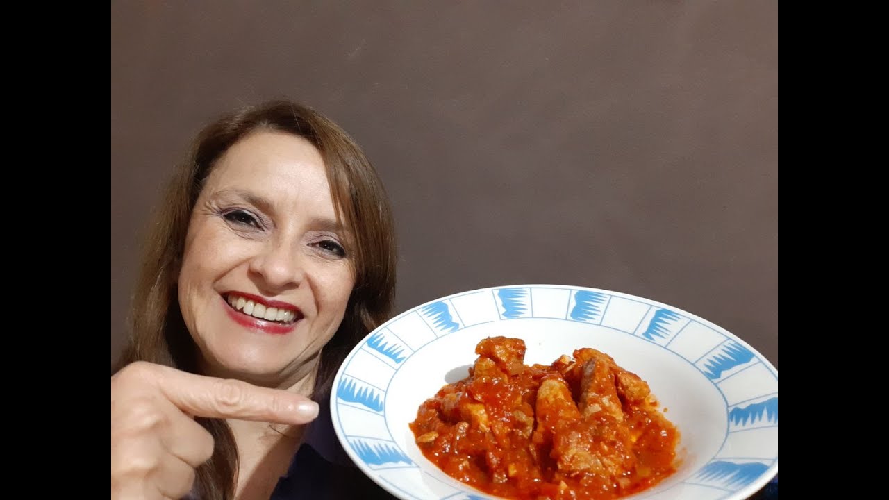 Receta de carne con tomate en olla express... rapido y delicioso!