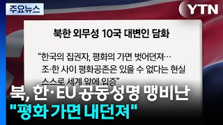 북, 한·EU 공동성명 맹비난..."평화 가면 내던져" / YTN