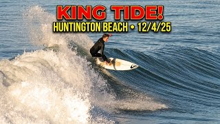 King Tide on a Thursday Morning at The Huntington Beach Pier! (December 4th 2025 RAW Video)