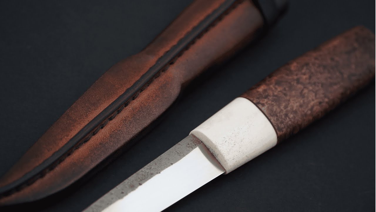 Knife Making // Forging a Classic Puukko With Moose Antler And Curly Birch