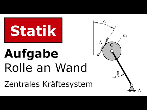 🔧 Technische Mechanik - Statik - Zentrales Kräftesystem - Rolle an Wand