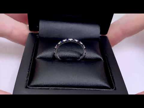 LFRD464WS: Sapphire & Diamond Half Eternity Ring 0.30ct, 9k White Gold