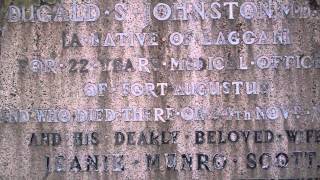 preview picture of video 'Dugald Johnston Gravestone Parish Church Graveyard Laggan Badenoch Scotland'