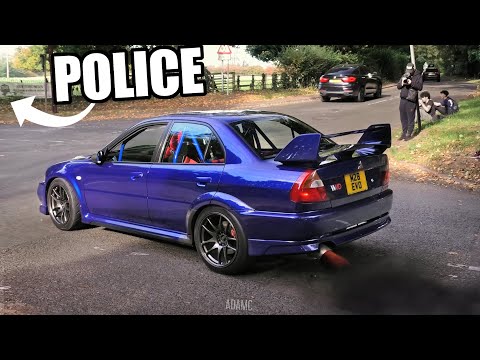 HIDING Police vs. JDM Cars Leaving a Car Show!