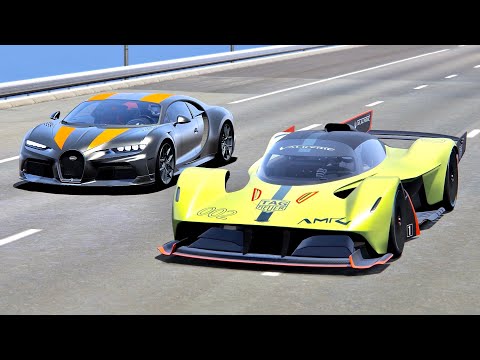 Bugatti Chiron Super Sport 300+ vs Aston Martin Valkyrie AMR Pro - Drag Race 20KM