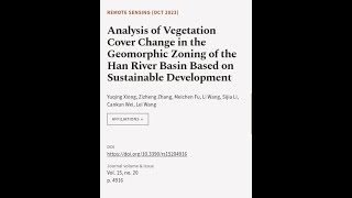 Analysis of Vegetation Cover Change in the Geomorphic Zoning of the Han River Basin B... | RTCL.TV