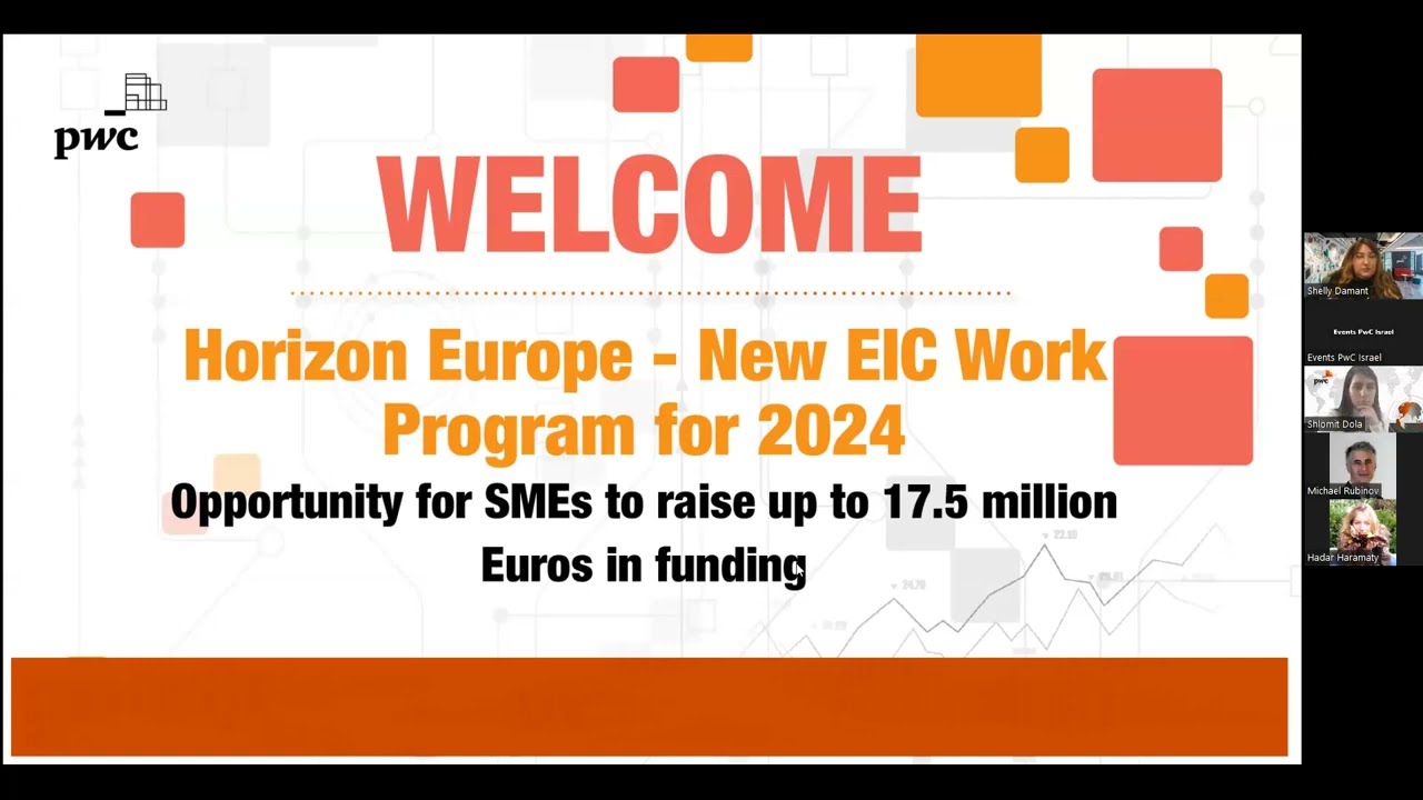 Webinar: Horizon Europe - New EIC Work Program for 2024