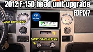 Eonon F150 headunit review -  Unboxing - install 9" touch screen with backup camera FDF1X7 2009-2014