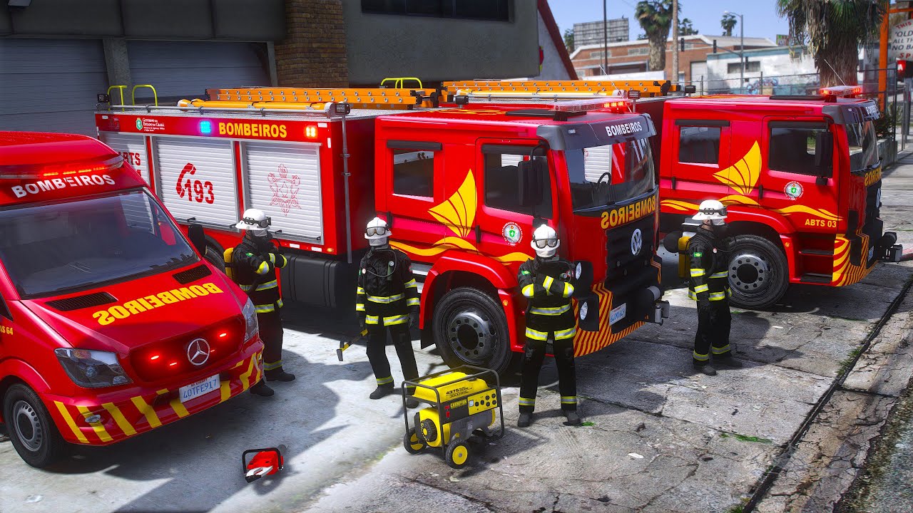 DESLOCAMENTO E RESGATE!🔥🚒 EXPLOSÃO + INCÊNDIOS | GTA 5 EMERGÊNCIA 24 HS