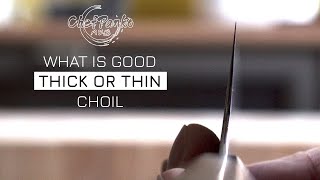 What to look for at a kitchen knife choil + spine taper + profile taper (Double bevel)