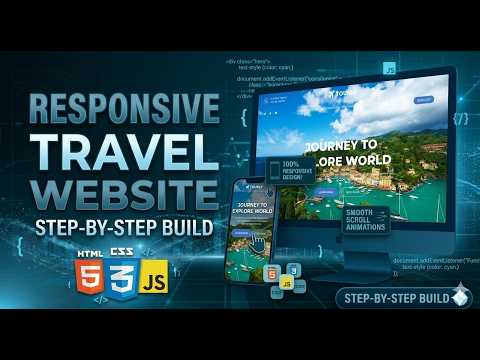 Responsive Travel Website Design Using Html Css Javascript Free Source Code
