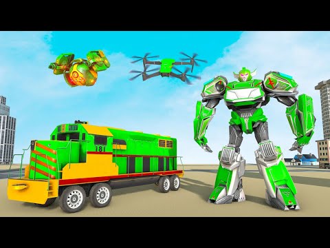 Flying Train Robot Transforming: Robot Games _ android gameplay