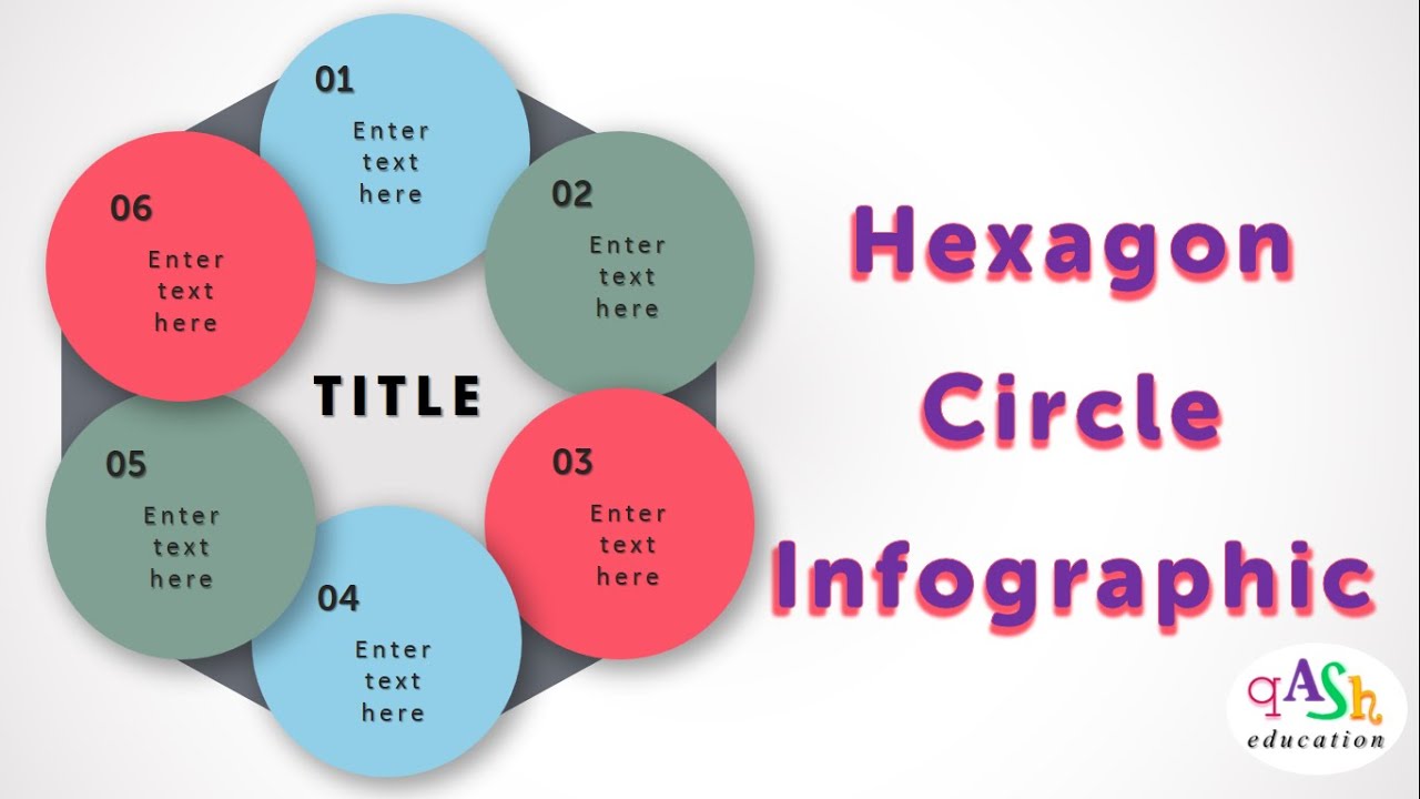 9. Draw 6 point hexagon circle Infographic | PowerPoint Smartart | Online Teaching PowerPoint