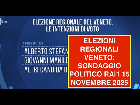 ELEZIONI REGIONALI VENETO: SONDAGGIO POLITICO RAI1 15 NOVEMBRE 2025