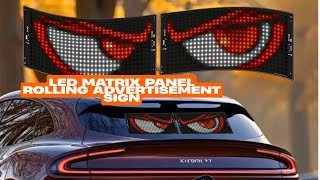 LED Matrix Panel Sign | AI App Remote Programmable Scrolling Logo Light for Cars, Shops &Restaurants