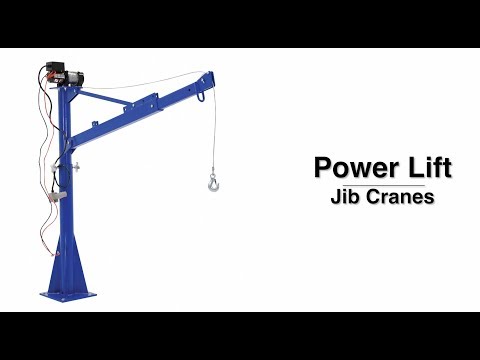 Power lift jib cranes